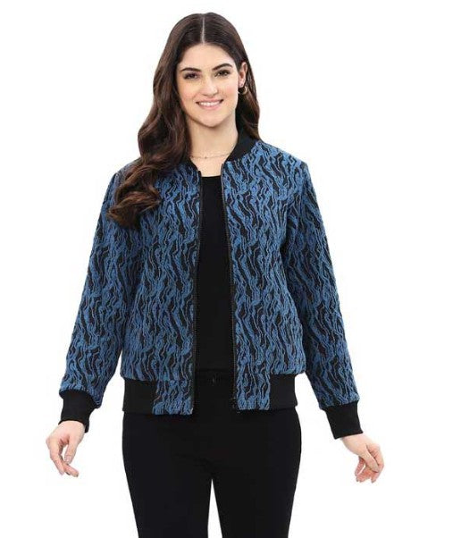 Parsley & Sage Sutton Full Zip Bomber Jacket (BLU)