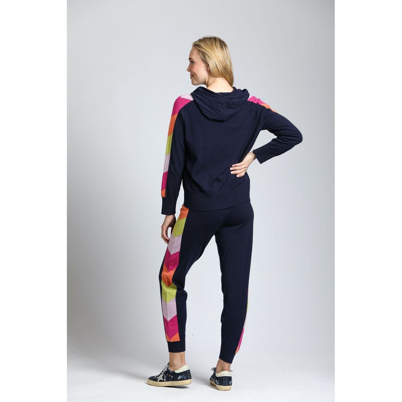 APNY Colorful Side Stripe Jogger (SW122B) NVY/MULTI