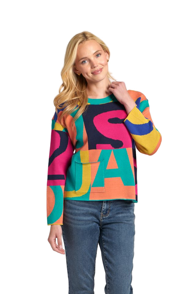 APNY Multi Color Graphic Graffiti Pullover
