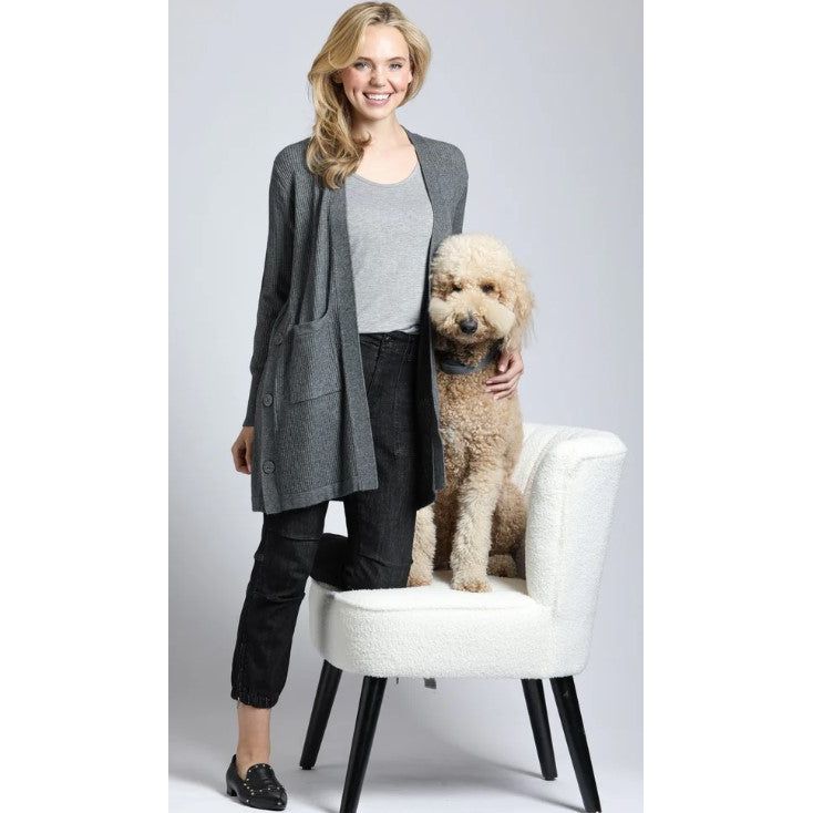 APNY Heather Grey Knit Cardigan