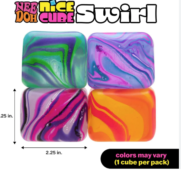 Swirl Nice Cube NeeDoh (Color Chosen At Random) (LIMITED TO 2 PER PERSON)