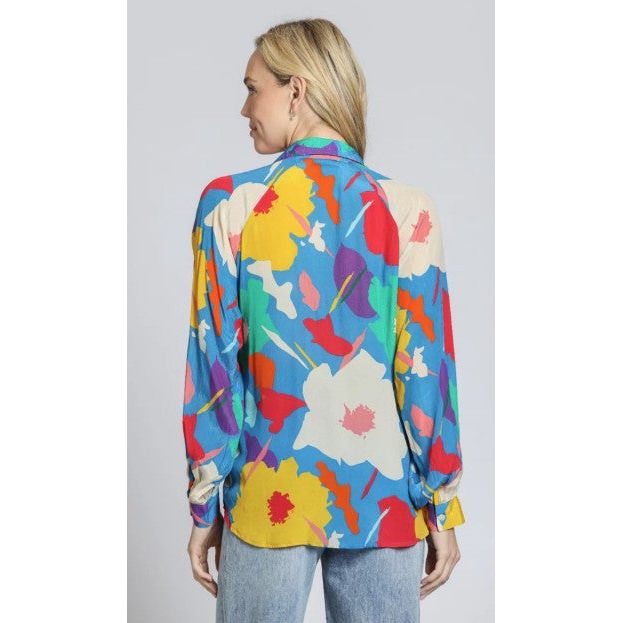 APNY 1/2 Placket Pullover Floral Blouse