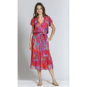 APNY Smocked Shoulder Detail Tie Front Dress
