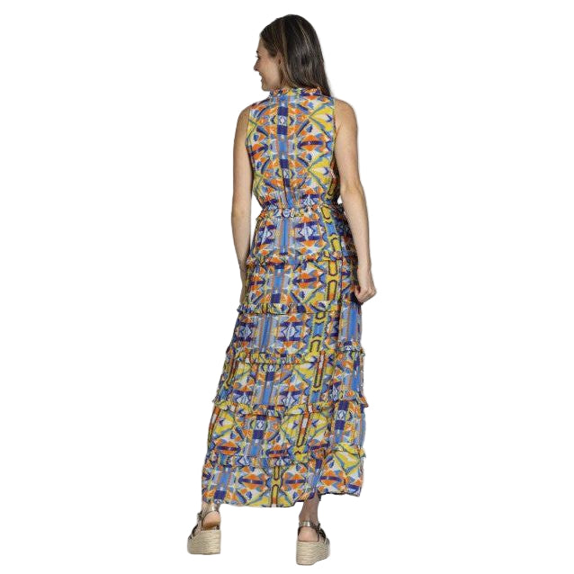 APNY Sleeveless Print Tiered Maxi Dress