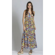 APNY Sleeveless Print Tiered Maxi Dress