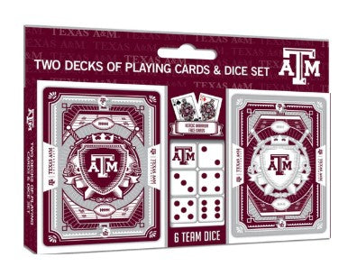 Texas A&M 2-Pack Playing Cards & Dice Set