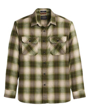 Pendleton Men's Burnside Cotton Flannel Tan Olive Plaid Shirt