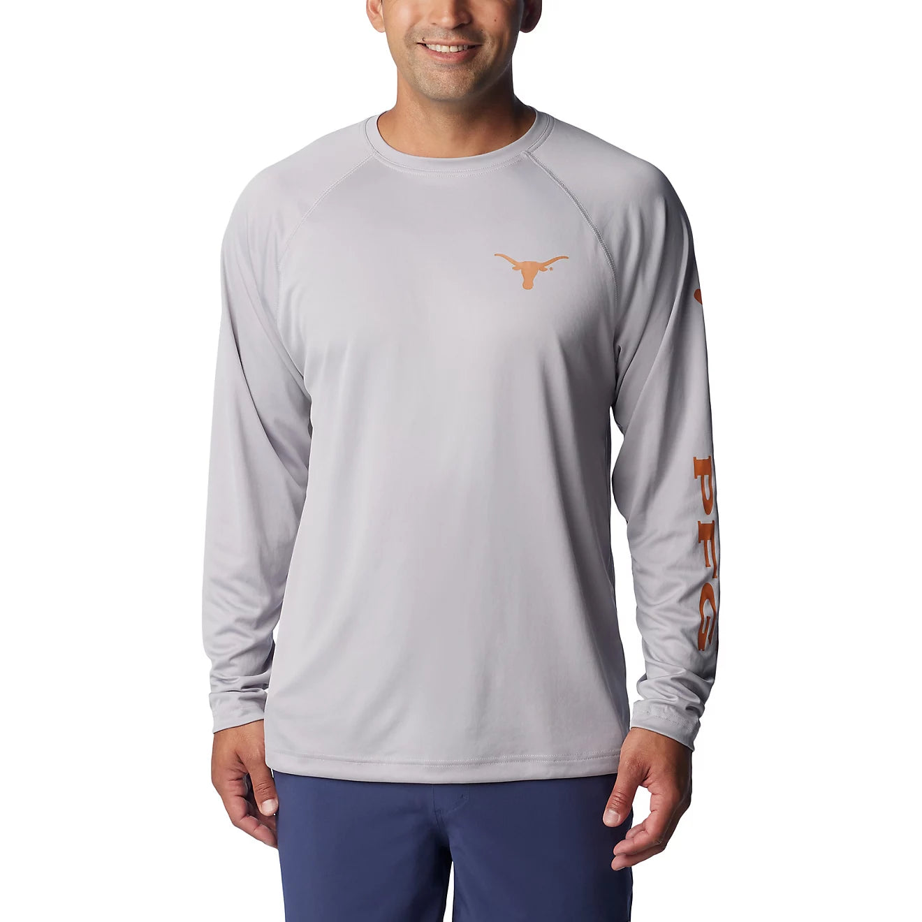 Texas Long Columbia Terminal Tackle Long Sleeve Grey Shirt
