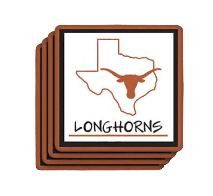 Magnolia Lane 4x4  Ceramic Texas Logo and Outline Coaster  Set  (22581)