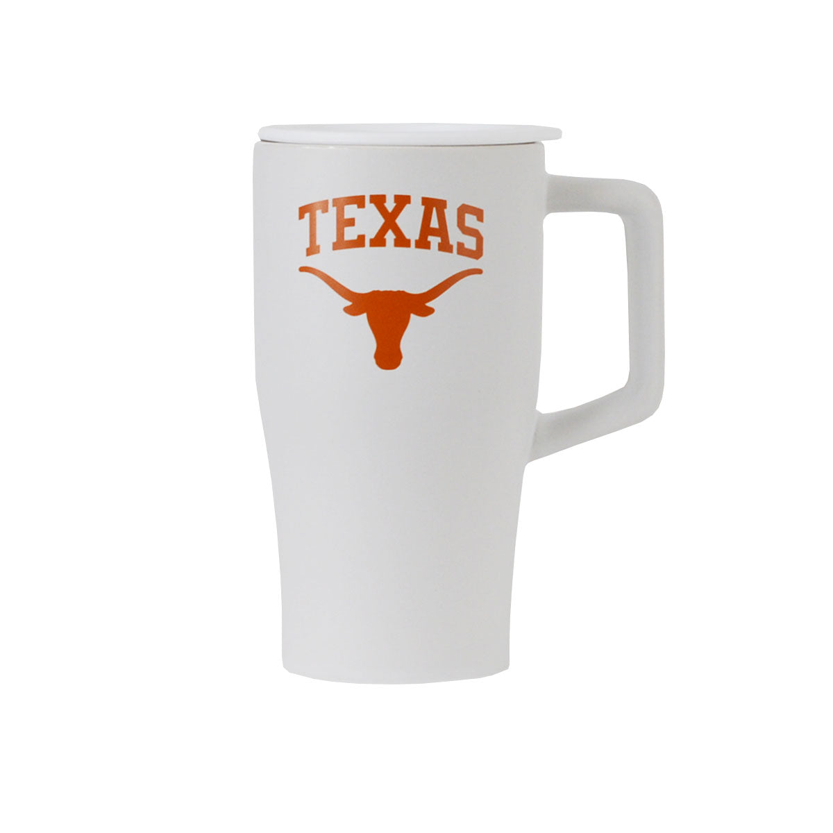 Texas Longhorn 17oz Ceramic Coffee Travel Mug (4678W)(White)