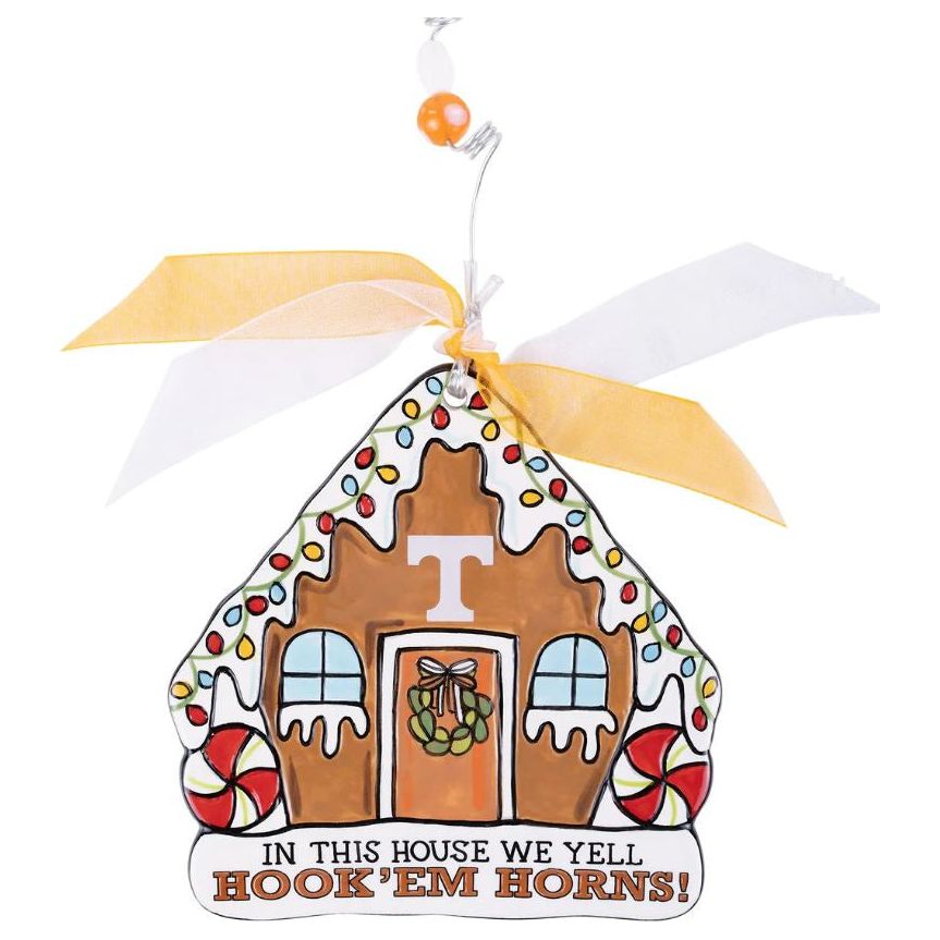 Glory Haus Texas Longhorn In This House We Yell Hook 'em Horns! Ornament