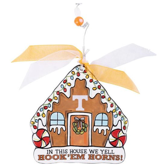 Glory Haus Texas Longhorn In This House We Yell Hook 'em Horns! Ornament
