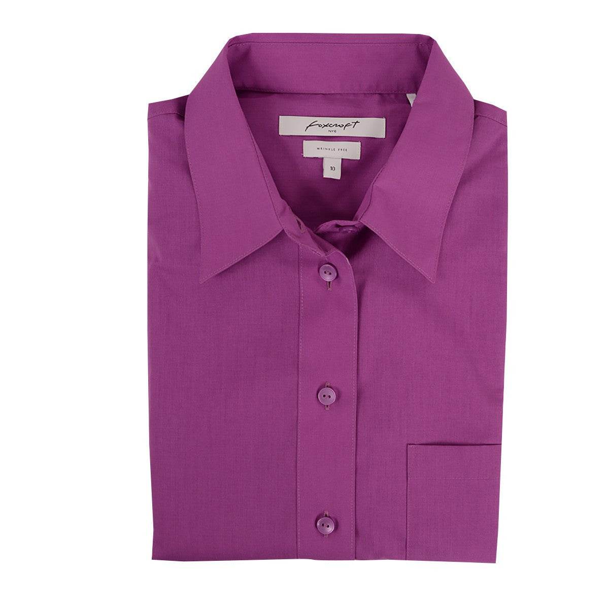 Foxcroft Long Sleeve CVC Solid Lollipop Shirt (105105)