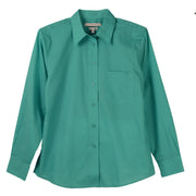 Foxcroft Plus Long Sleeve CVC Solid Atlantis Shirt