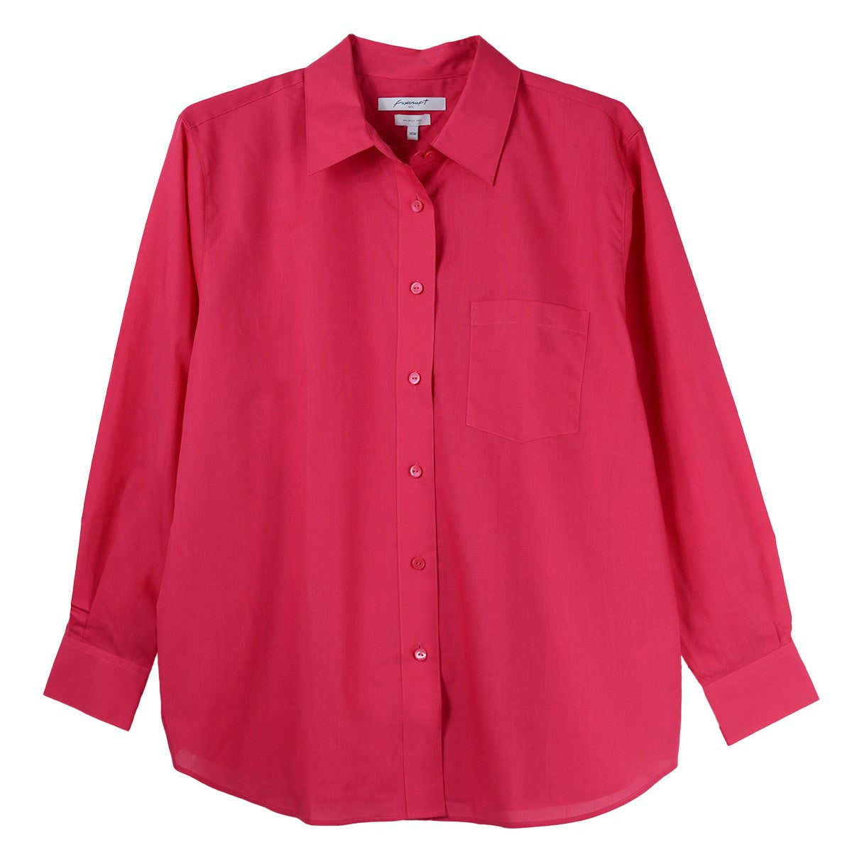 Foxcroft Plus Long Sleeve CVC Solid Red Rose Shirt