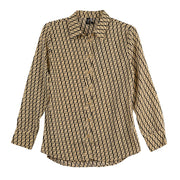 Ravel Print Button Front Shirt (TAN/BLK)