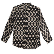 Ravel Print Button Front Shirt (BLK/IVRY)