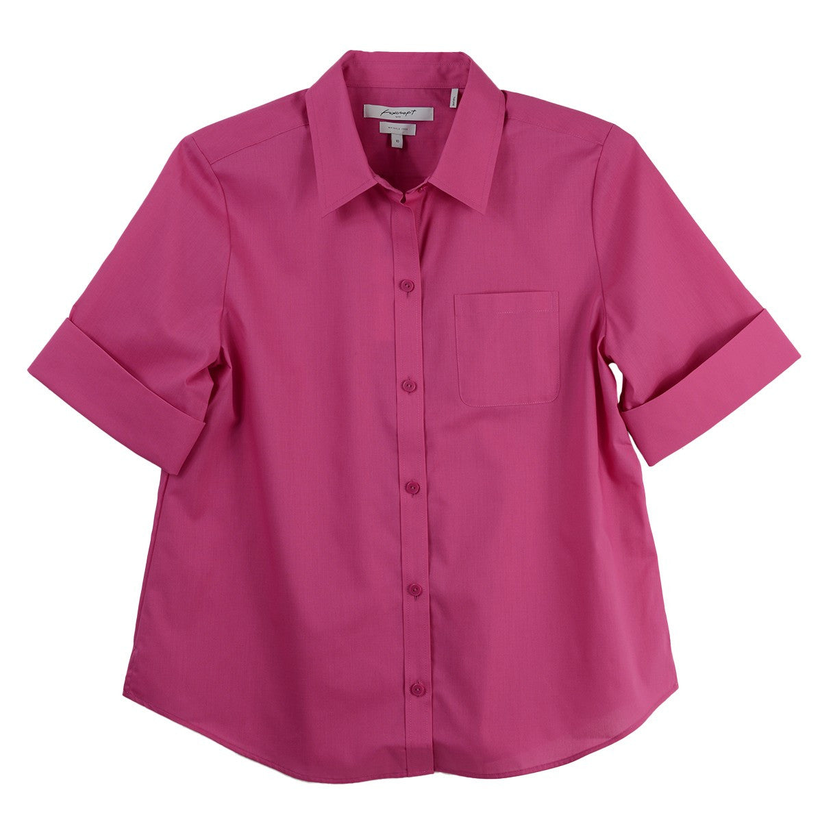 Foxcroft Plus Elbow Sleeve CVC Solid Lilac Shirt
