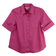Foxcroft Plus Elbow Sleeve CVC Solid Lilac Shirt