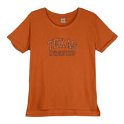Texas Longhorns Silver & Orange Outline Rhinestones Crew Tee (2108-02-RSTXLH)