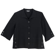 Habitat Crinkle Crepe Relax Solid Camp Shirt (BLK)