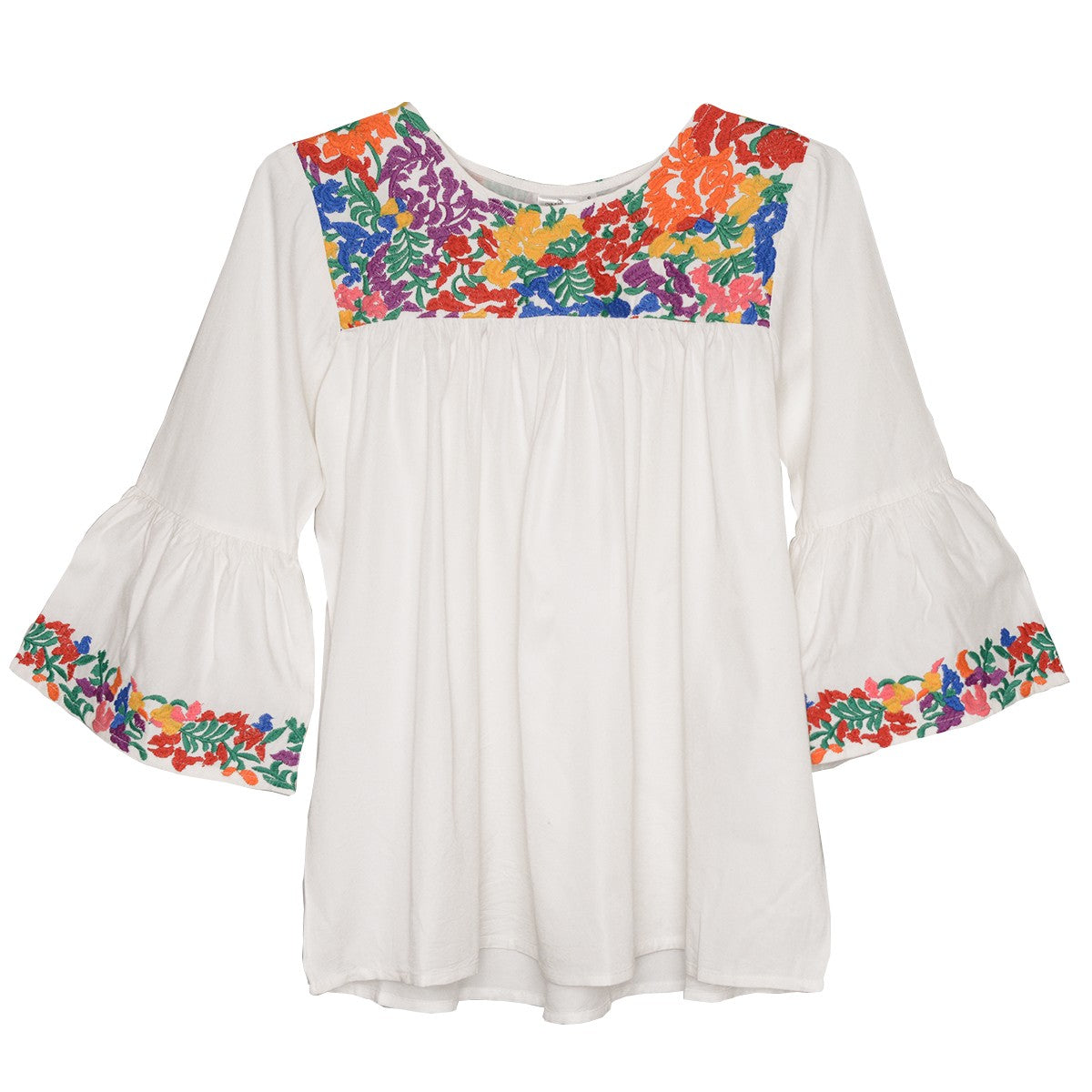 Parsley & Sage Amber Lynn 3/4 Sleeve Top (WHT/MULTI) (22T59C)