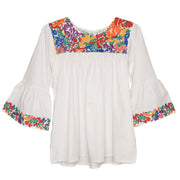 Parsley & Sage Amber Lynn 3/4 Sleeve Top (WHT/MULTI) (22T59C)