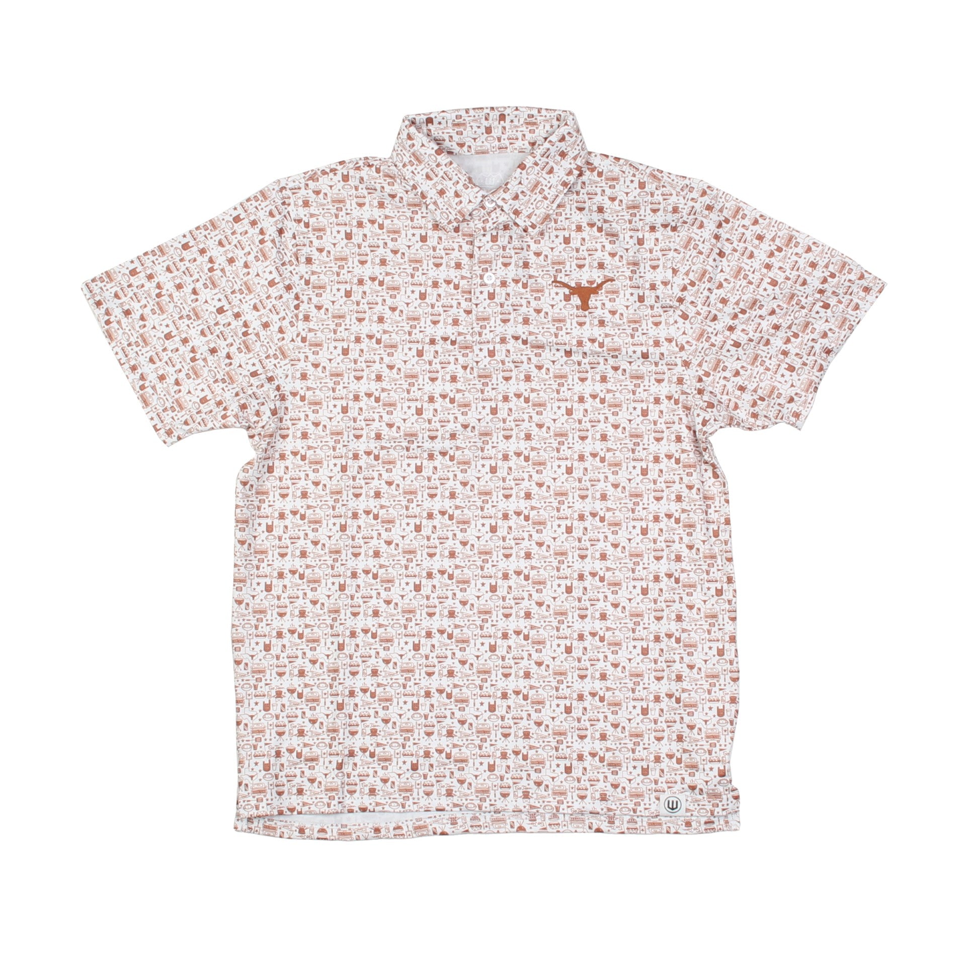 Texas Longhorn Wes & Willy Toddler All Over Print Embroidered Logo Polo (2349TEX)