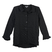 Shana Piffer Button Front Solid Black Shirt