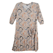 Shana Crinkle Circles Print One Pocket Dress (KHAKI)