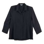 Shana Airflow Side Pockets Solid Black Shirt