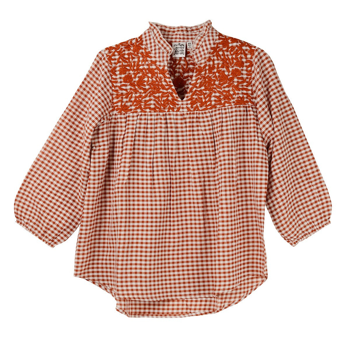 Parsley & Sage Katie Gingham Top *Perfect for Game Day!*