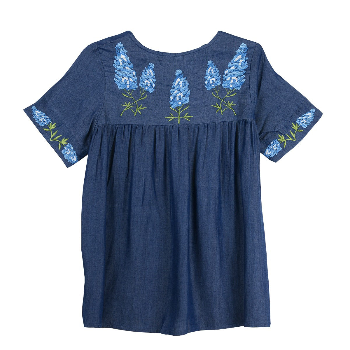 Parsley & Sage Amber Embroidered Bluebonnet Short Sleeve Top