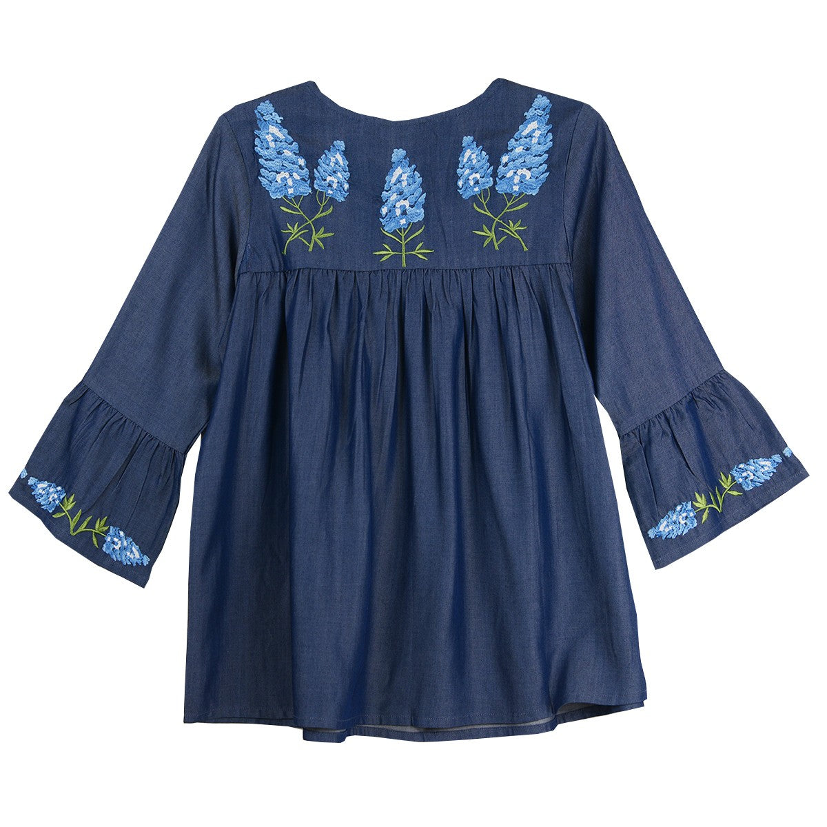 Parsley & Sage Amber Embroidered Bluebonnet 3/4 Sleeve Top (25t80C)