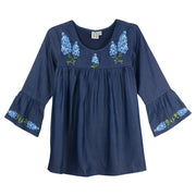 Parsley & Sage Amber Embroidered Bluebonnet 3/4 Sleeve Top (25t80C)