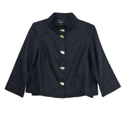 Olivia by Habitat Linen Pleat Back Pocket Jacket (BLK)