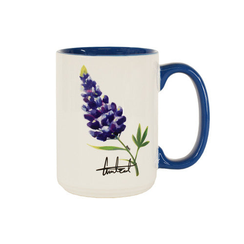Bluebonnet 15 oz Ceramic Mug designed by Amber Teal
