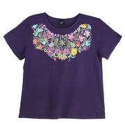 Sabaku Las Flores Huipil Short Sleeve  Boutique Tee (BLKBERRY)