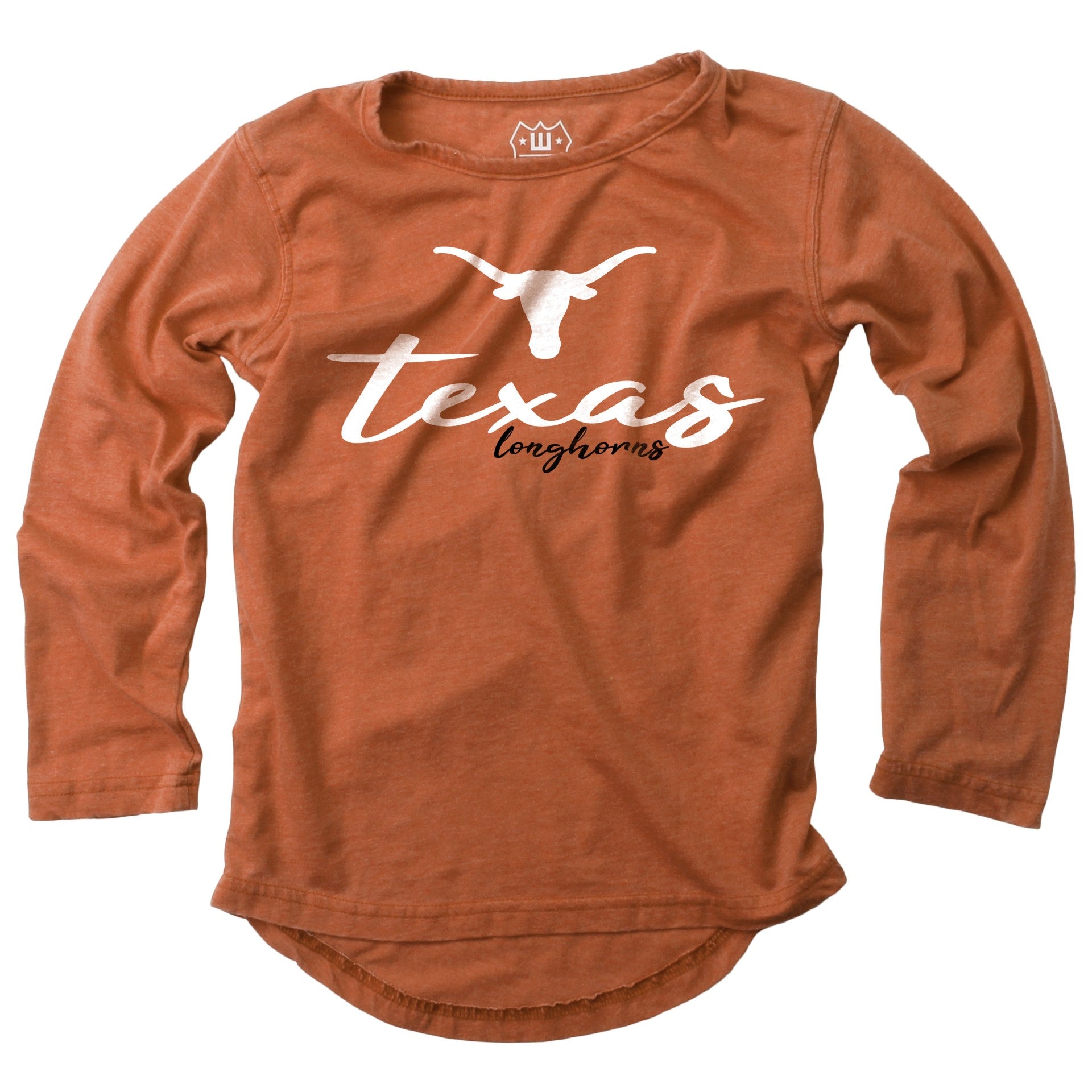 Texas Longhorn Wes & Willy Youth Long Sleeve Logo Over Script Texas Tee (462TEX446)