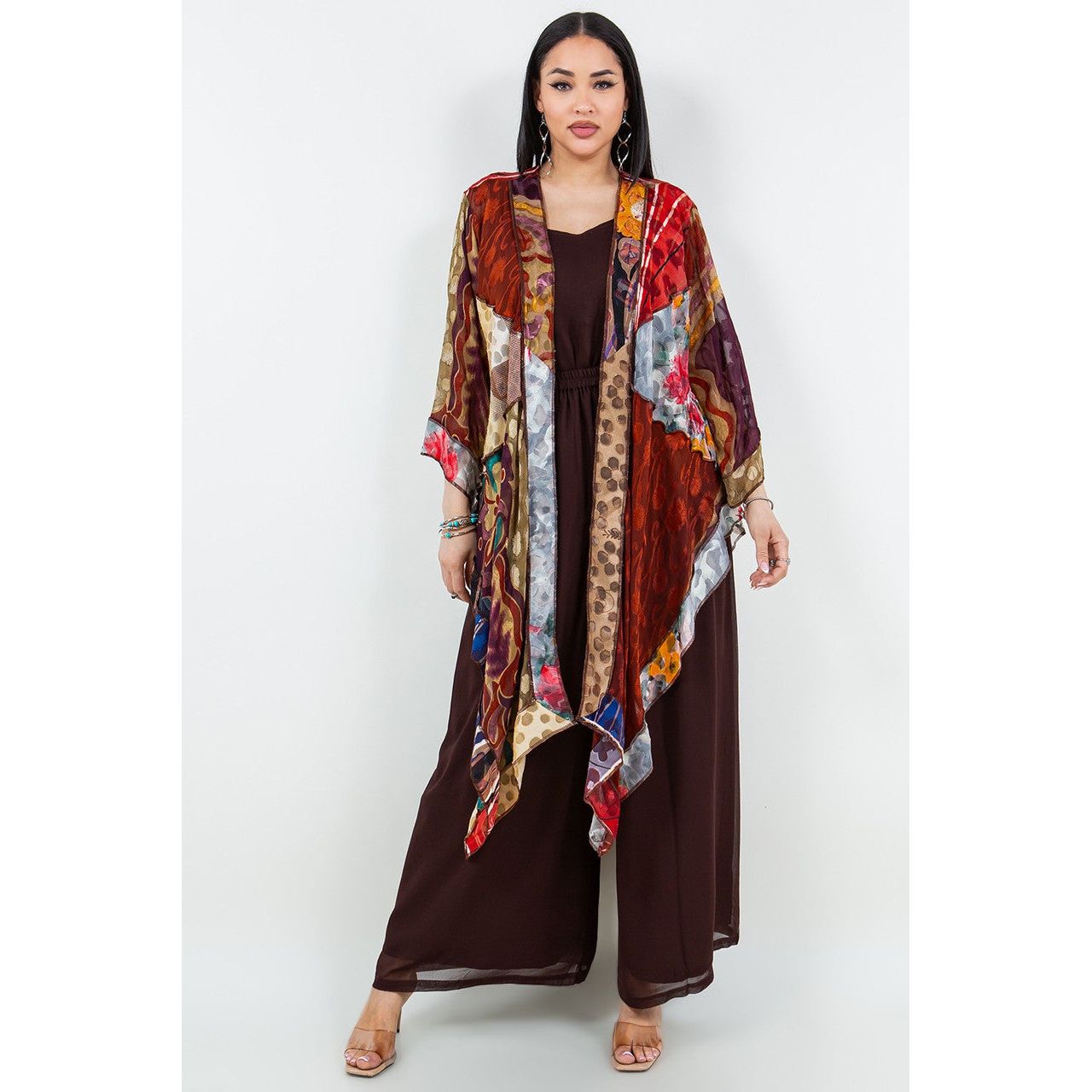Sterling Styles Long Butterfly Jacket (EARTHY)