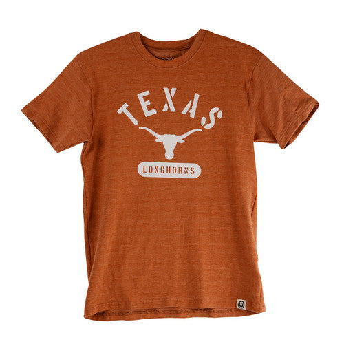 Texas Longhorn Wes & Willy Arch TEXAS Over Logo Youth Size 5 Tri-Blend Tee (710TEX247)
