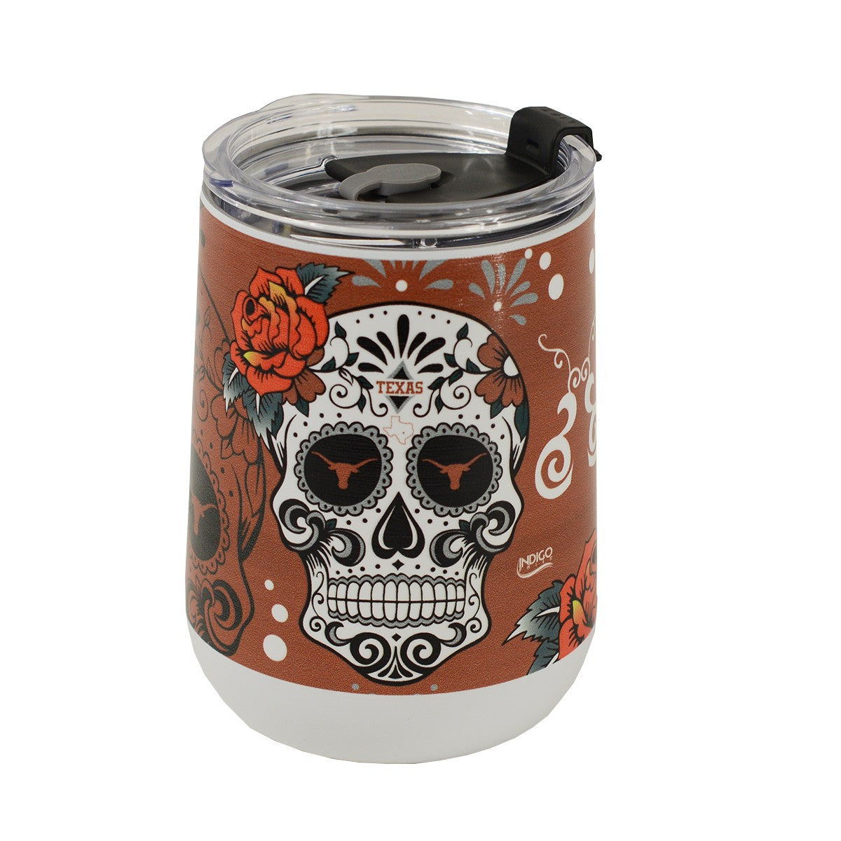 Texas Longhorn Sugar Skulls 18 oz Tumbler