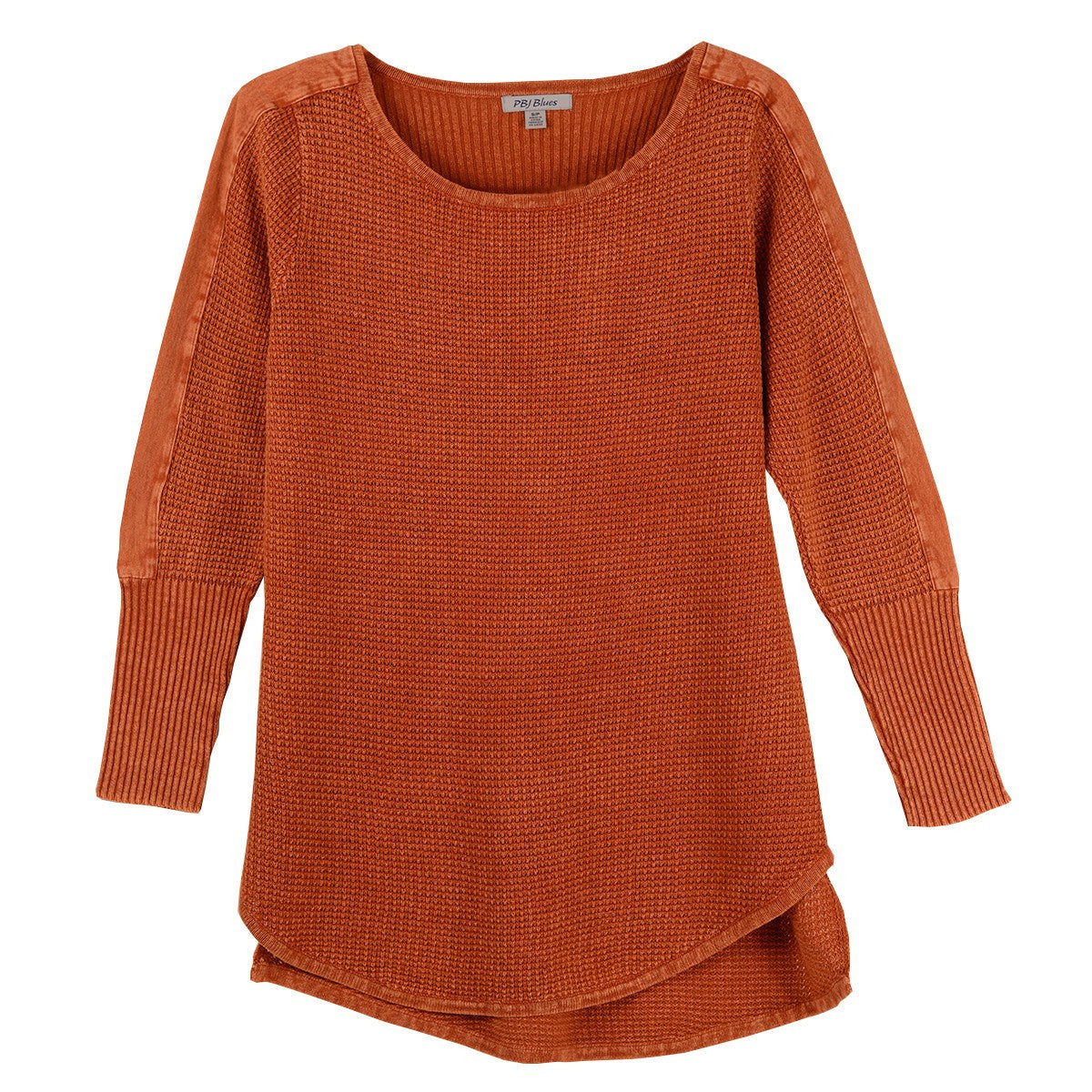 PBJ Seed Stitched Copper Pull Over Hi Low Sweater (BL354)