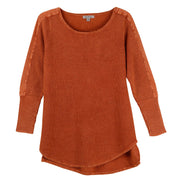 PBJ Seed Stitched Copper Pull Over Hi Low Sweater (BL354)