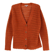 PBJ Crochet V Neck Copper Cardigan (BL410)