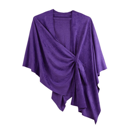 Ravel Faux Suede Solid Purple Wrap