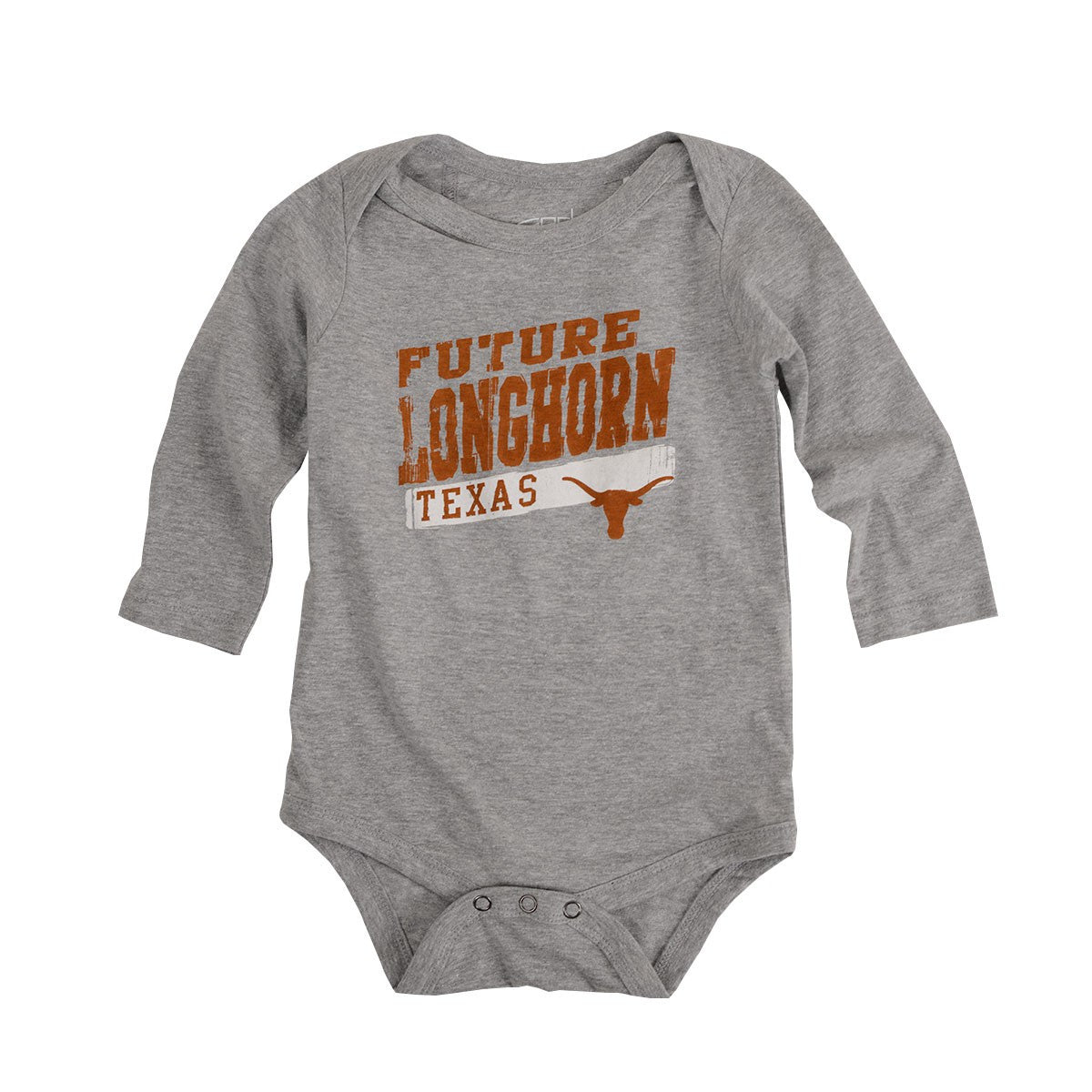 Texas Longhorn Ollie Infant Future Longhorn Long Sleeve Onesie (OXFORD)