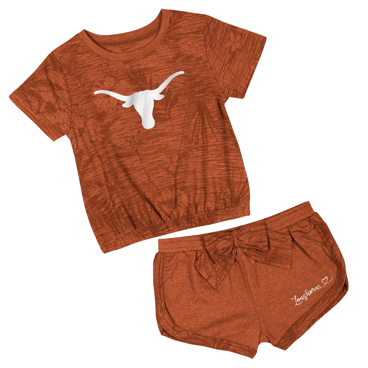 Texas Longhorn Colosseum Toddler Girl's Fern Tee & Short Set (BO) (COSS80411)