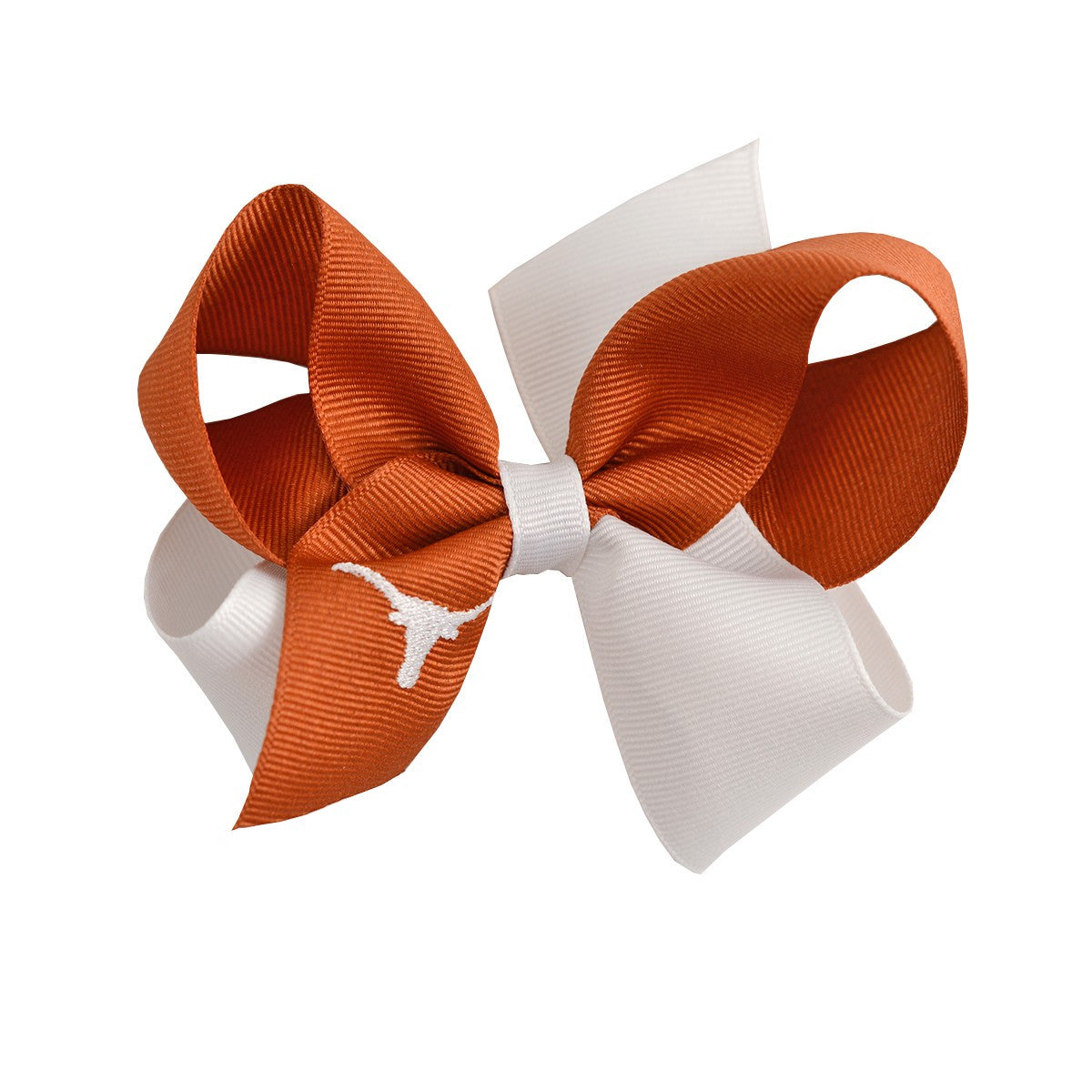 Texas Longhorn Wee Ones Embroidered Clip Bow
