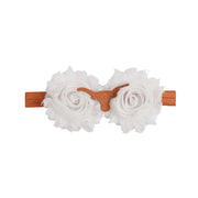 Texas Longhorn Wee Ones Flowers with Logo Baby Headband